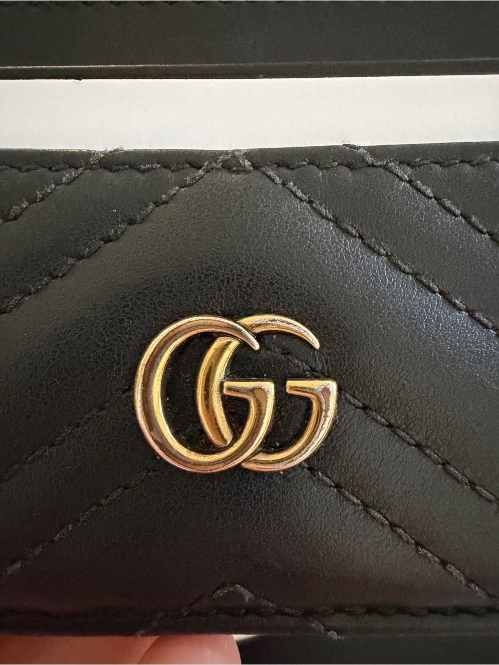 Gucci Black Quilted Leather Card Holder with Gold GG - Picture 6 of 6